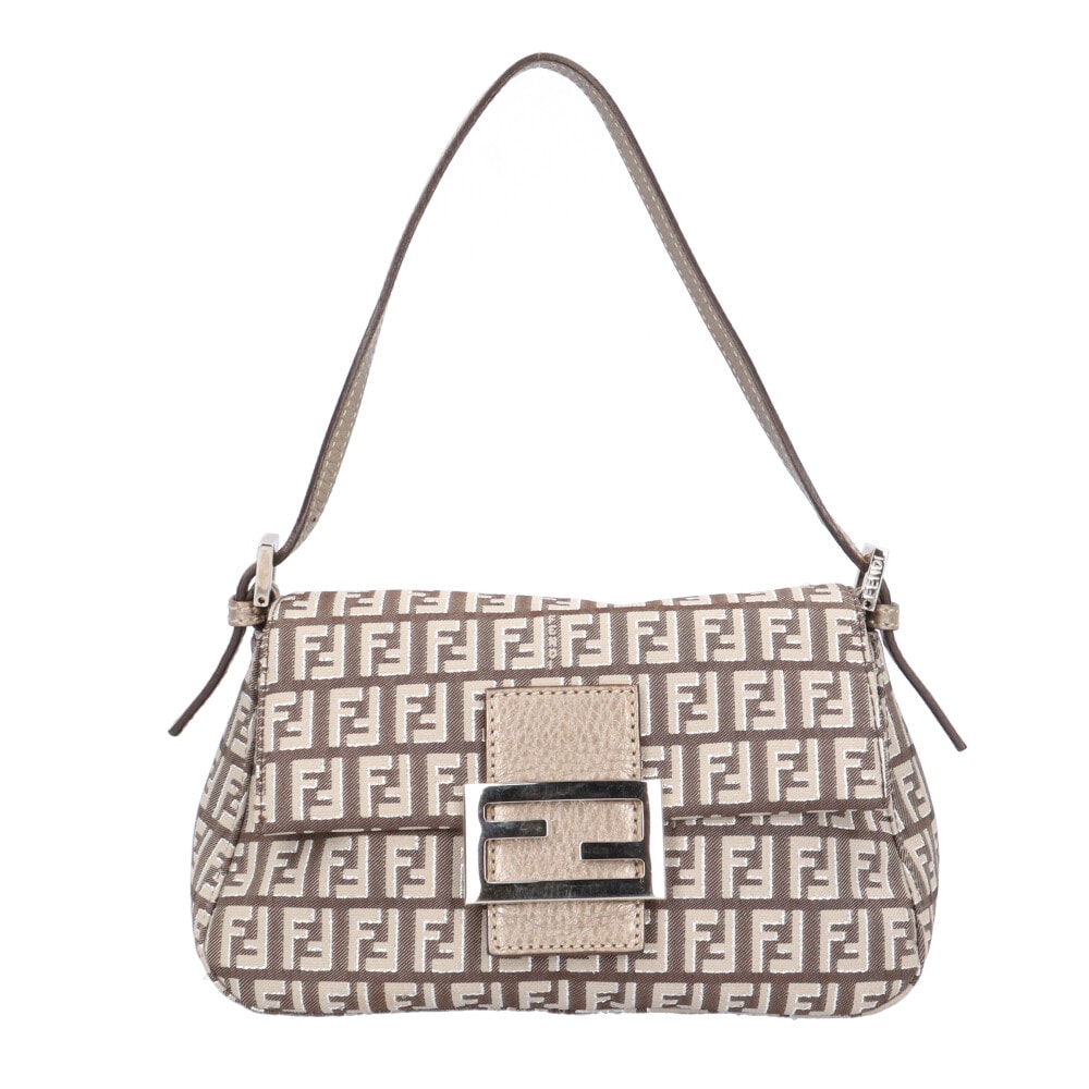 フェンディ ミニハンドバッグ ズッキーノ ハンドバッグ キャンバス 8BR180 ブラウン レディース FENDI  中古