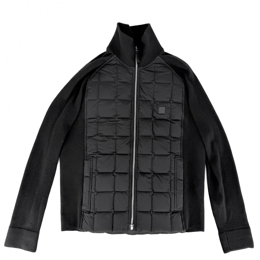 LOUIS VUITTON ルイヴィトン ブルゾン LVロゴ 異素材 ダウンブルゾン アパレル 服 アウター 50 ブラック 黒 シルバー金具    メンズ 秋 冬【中古品】