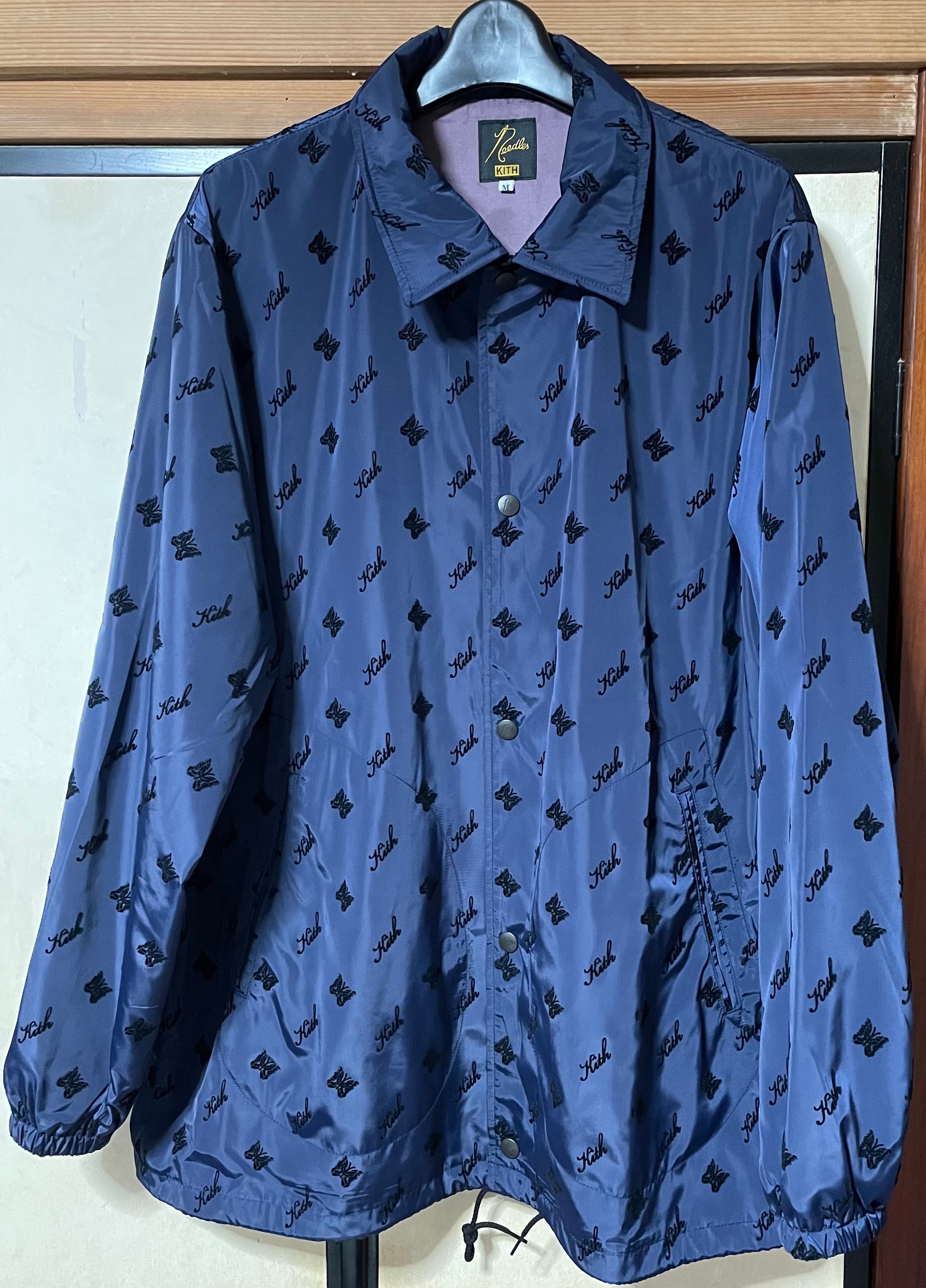 Kith x Needles Flocked Nylon Coaches Jacket "Nocturnal"