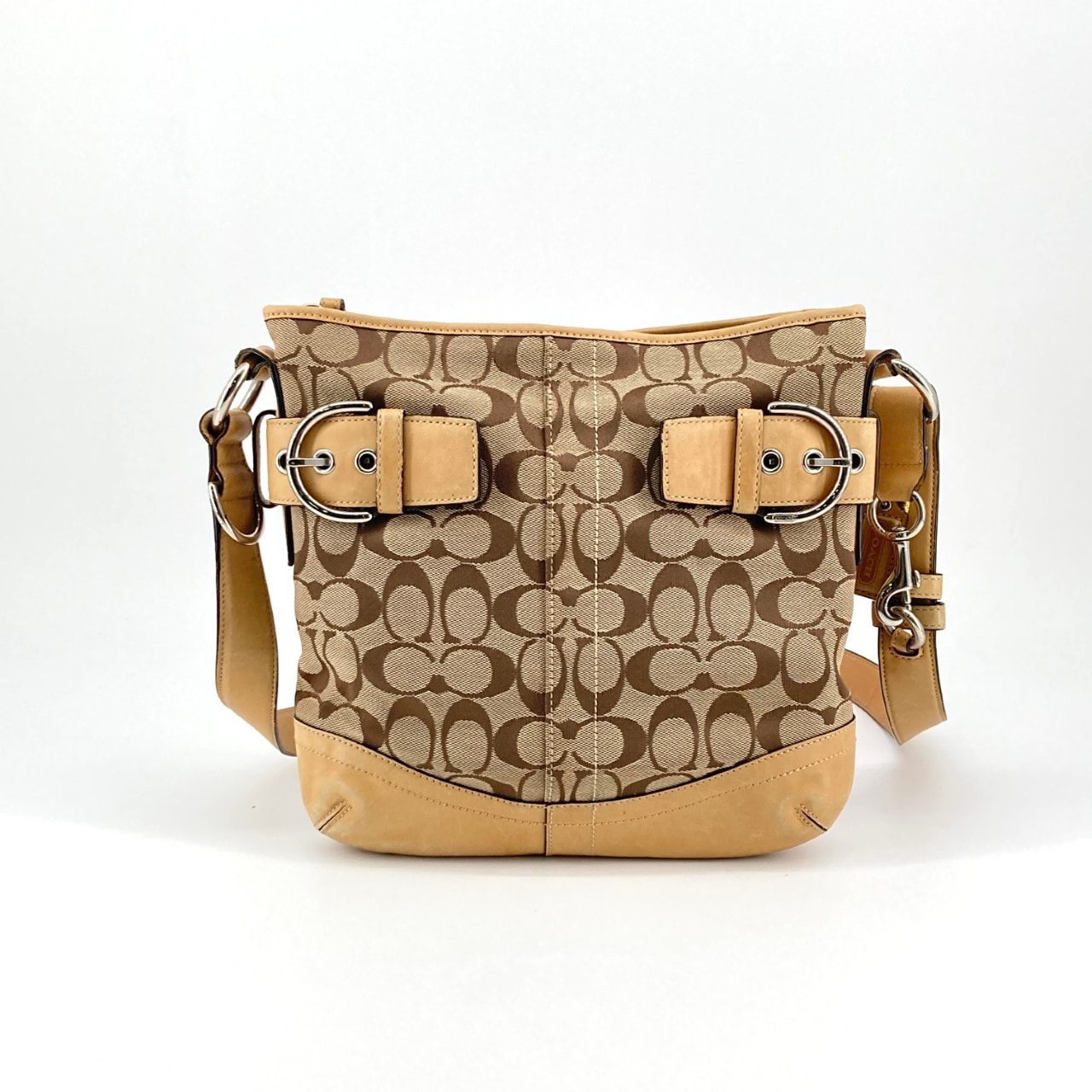 COACH(コーチ) シグネチャー ソフトダッフル F03574 ショルダーバッグ ベージュ×ブラウン