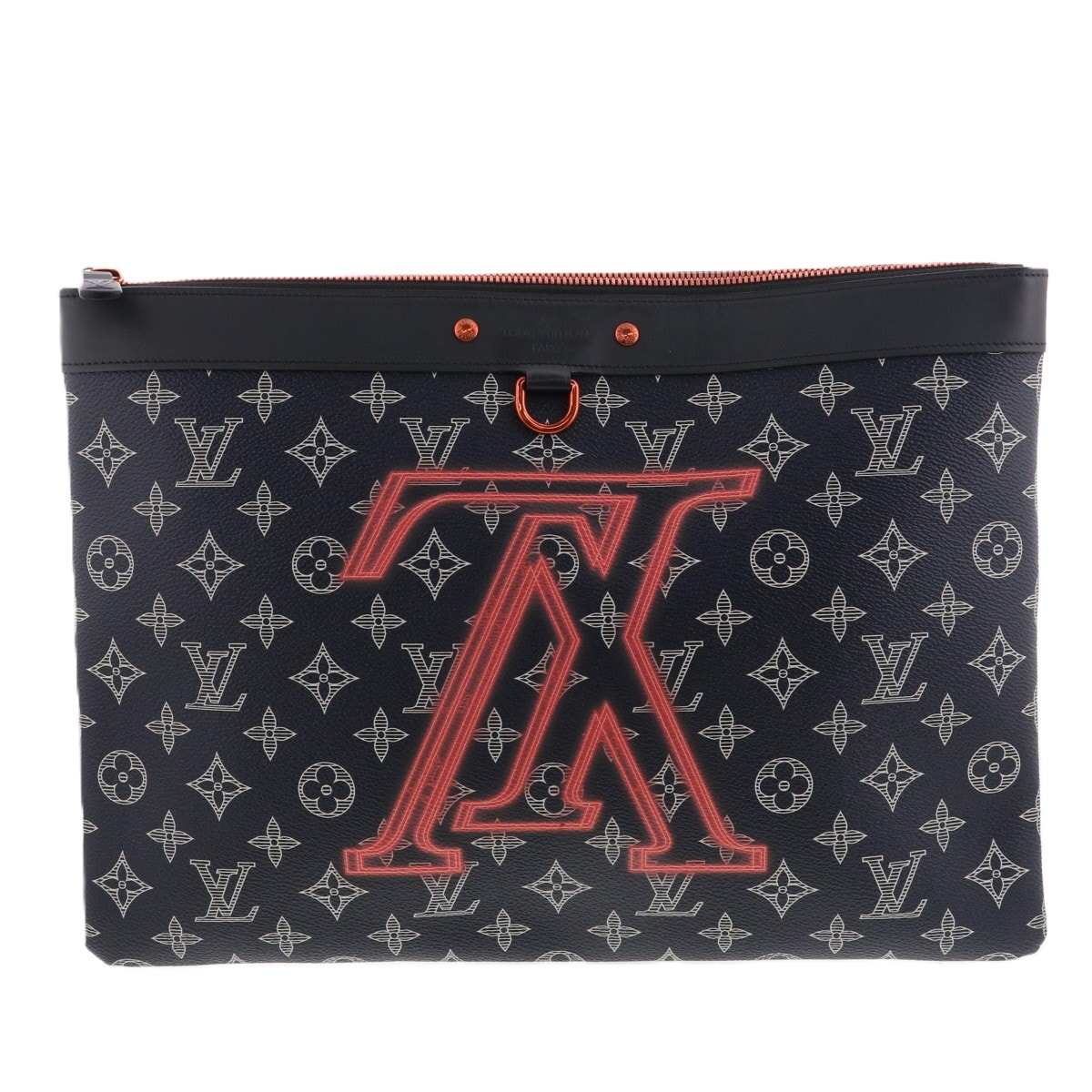 LOUIS VUITTON ルイ・ヴィトン ポシェット アポロ クラッチバッグ M62905 モノグラム アップサイドダウン モノグラムインク ブラック メンズ【中古】