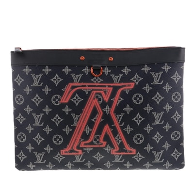 LOUIS VUITTON ルイ・ヴィトン ポシェット アポロ クラッチバッグ M62905 モノグラム アップサイドダウン モノグラムインク ブラック メンズ【中古】