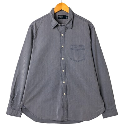 古着 ラルフローレン Ralph Lauren POLO by Ralph Lauren 長袖 コットンストライプシャツ メンズL相当/eaa547416