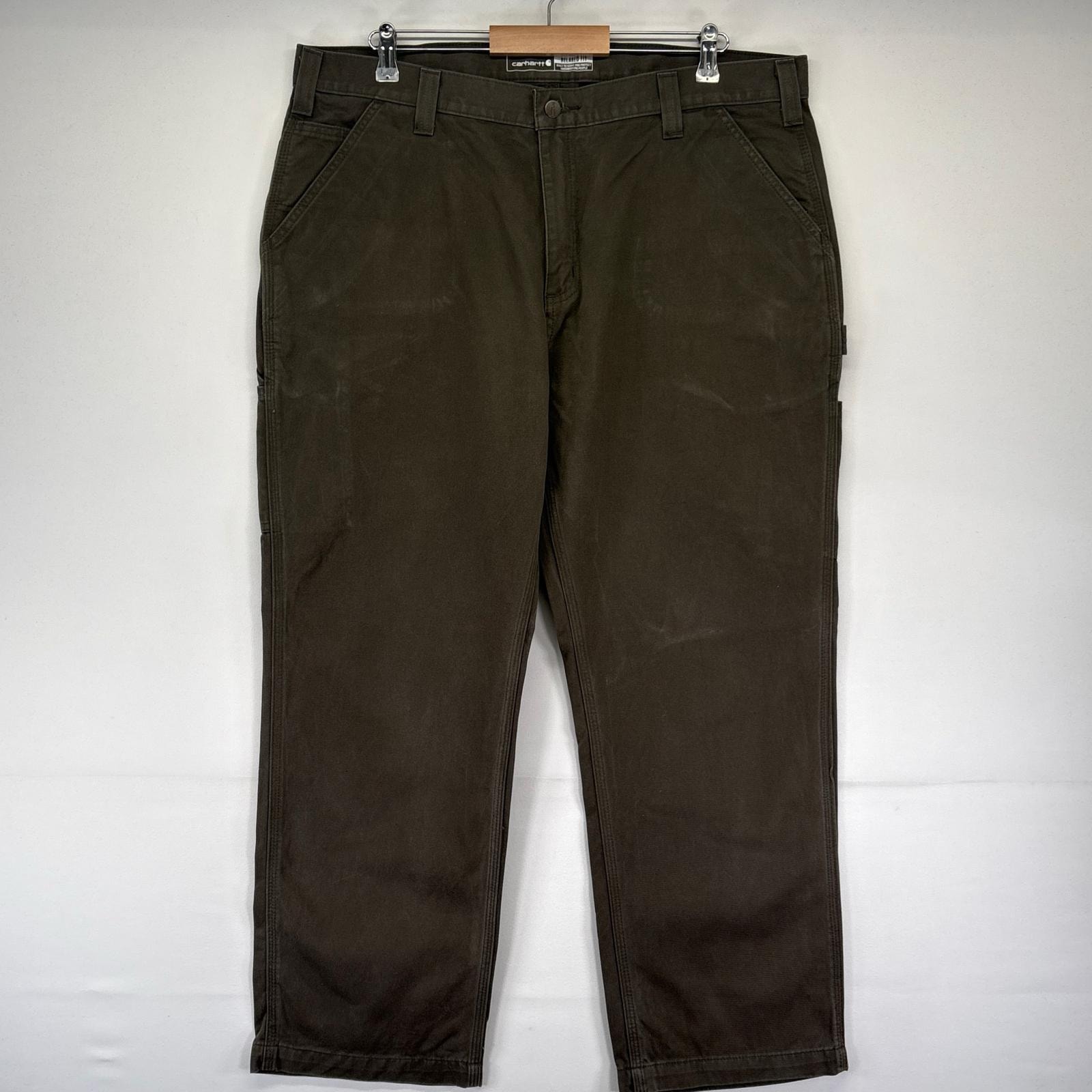 古着 カーハート Carhartt パンツ ワーク ペインターパンツ ワンポイントロゴ 大きいサイズ W40×L30  カーキ系 メンズ