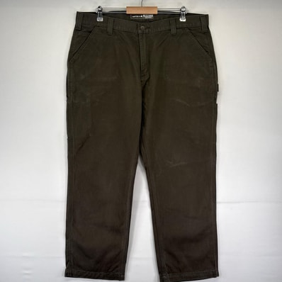 古着 カーハート Carhartt パンツ ワーク ペインターパンツ ワンポイントロゴ 大きいサイズ W40×L30 カーキ系 メンズ