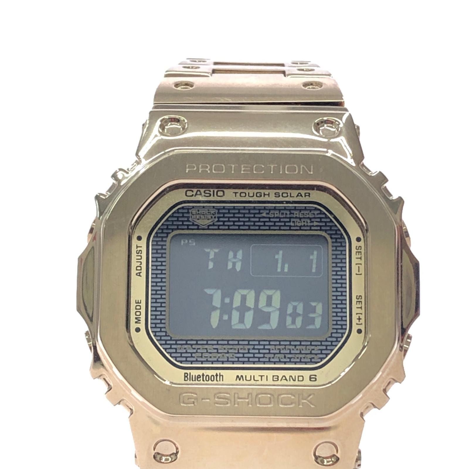 CASIO カシオ メンズ腕時計 ソーラー充電 デジタルウォッチ フルメタルゴールド スクエアフェイス Bluetooth GMW-B5000