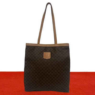 CELINE セリーヌ マカダム ブラゾン トリオンフ 柄 レザー PVC トートバッグ ブラウン
00725