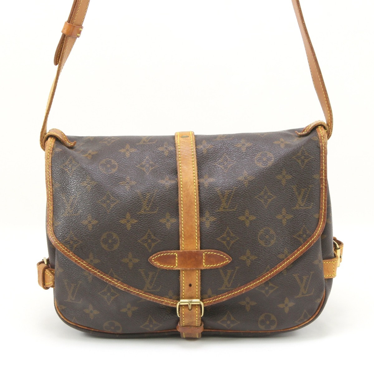 $$ LOUIS VUITTON ルイヴィトン モノグラム ソミュール30 ショルダーバッグ M42256