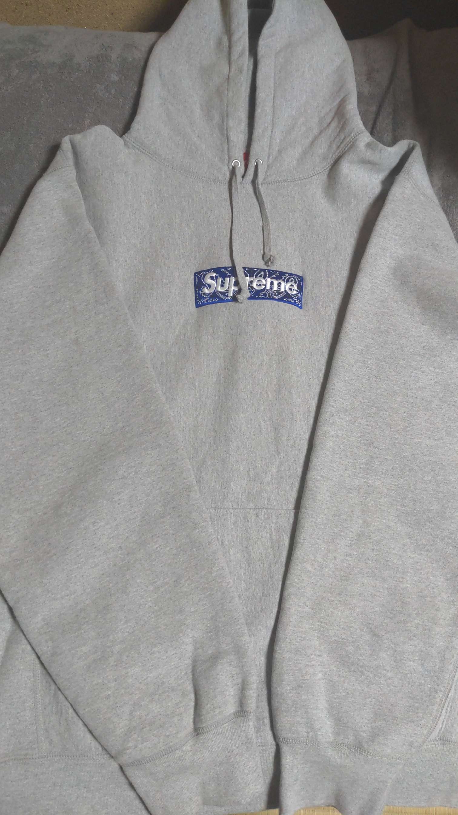 Supreme Bandana Box Logo Hooded Sweatshirt "Grey"