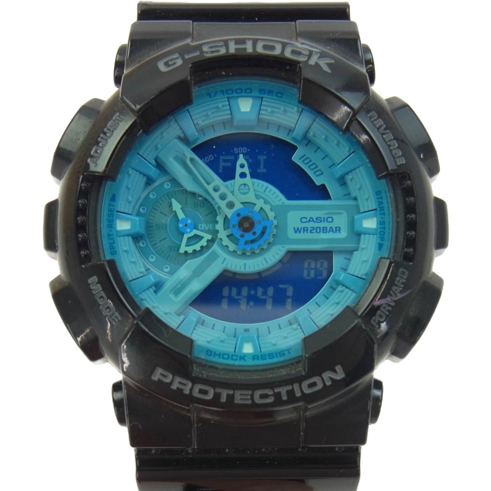 CASIO G-SHOCK カシオ ジーショック 時計 GA-110B-1A2JF Hyper Colors ハイパーカラーズ アナログデジタル 腕時計 ブラック系 ライトブルー系【中古】