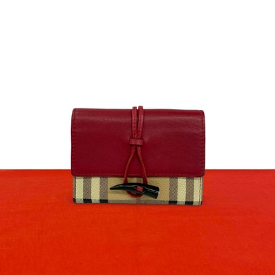 BURBERRY バーバリー ノバチェック シャドーホース 柄 レザー PVC カードケース ベージュ
86180