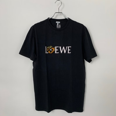 LOEWE Pansy Logo Print T-Shirt Black