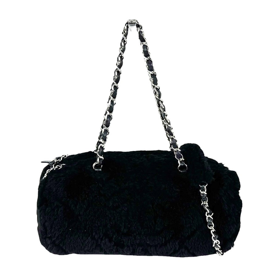 シャネル CHANEL ショルダーバッグ ボア/レザー ブラック レディース【中古】 z11338