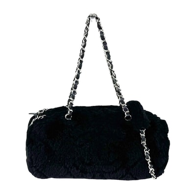 シャネル CHANEL ショルダーバッグ ボア/レザー ブラック レディース【中古】 z11338