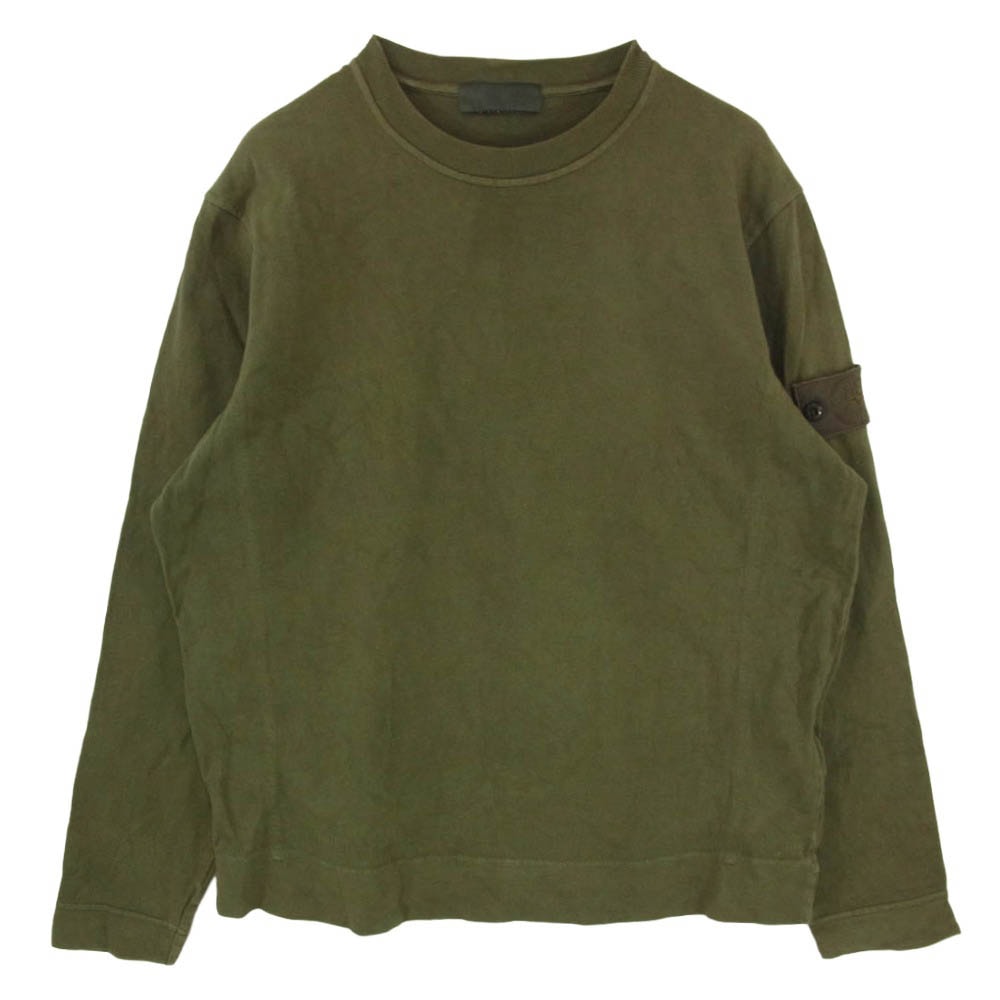 STONE ISLAND ストーンアイランド 23SS 7815611F3 Ghost Pieces ゴーストピース コンパス ロゴ コットン クルーネック 長袖 Tシャツ ロンT スウェット カーキ系 L【中古】