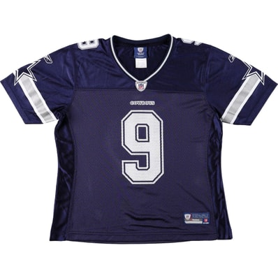 古着 リーボック Reebok NFL DALLAS COWBOYS ダラスカウボーイズ Vネック メッシュ ゲームシャツ フットボールシャツ レディースL相当/eaa672916