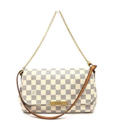 ルイヴィトン LOUIS VUITTON フェイボリットMM N41275 ダミエアズール 3WAYバッグ チェーン ショルダーバッグ ダミエアズールキャンバス ホワイト