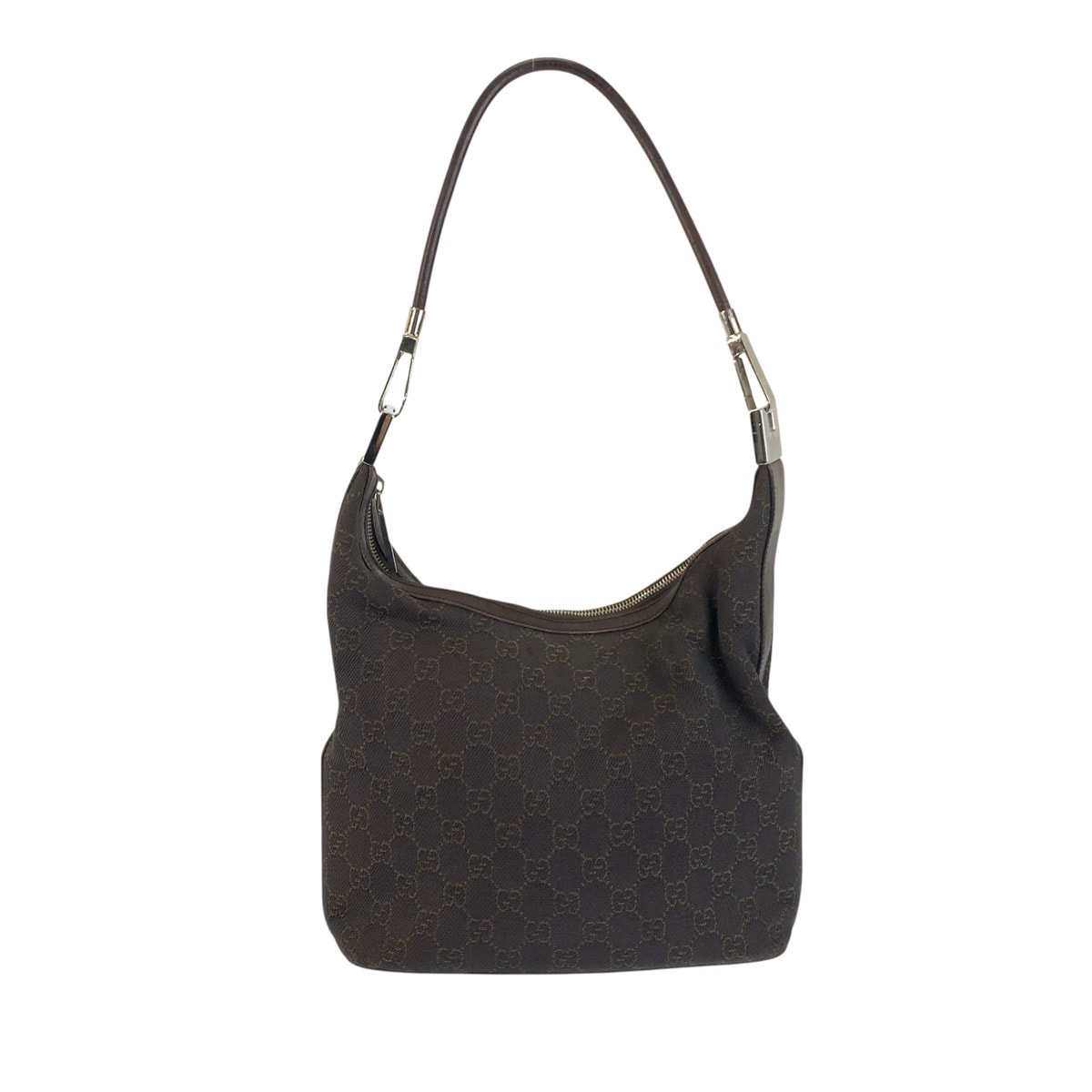 GUCCI グッチ ブラウン ダークブラウン シルバー金具 GGキャンバス ショルダーバッグ 600689 【中古】