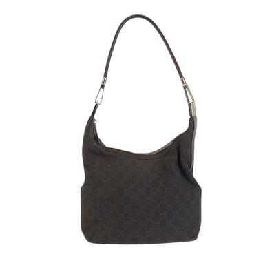 GUCCI グッチ ブラウン ダークブラウン シルバー金具 GGキャンバス ショルダーバッグ 600689 【中古】