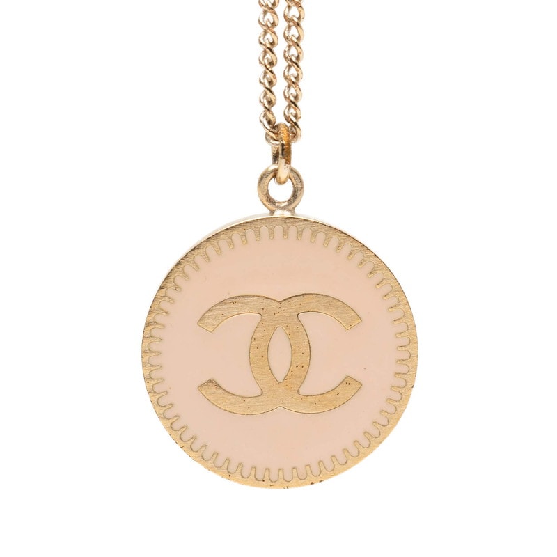 シャネル ココマーク ラウンド ネックレス 06P ゴールド ピンク メッキ レディース CHANEL 【中古】