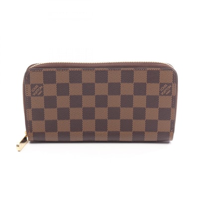ルイ・ヴィトン LOUIS VUITTON ジッピーウォレット ラウンド長財布 財布 キャンバス PVC ダミエ エベヌ メンズ レディース ブラウン系 N41661 【中古】