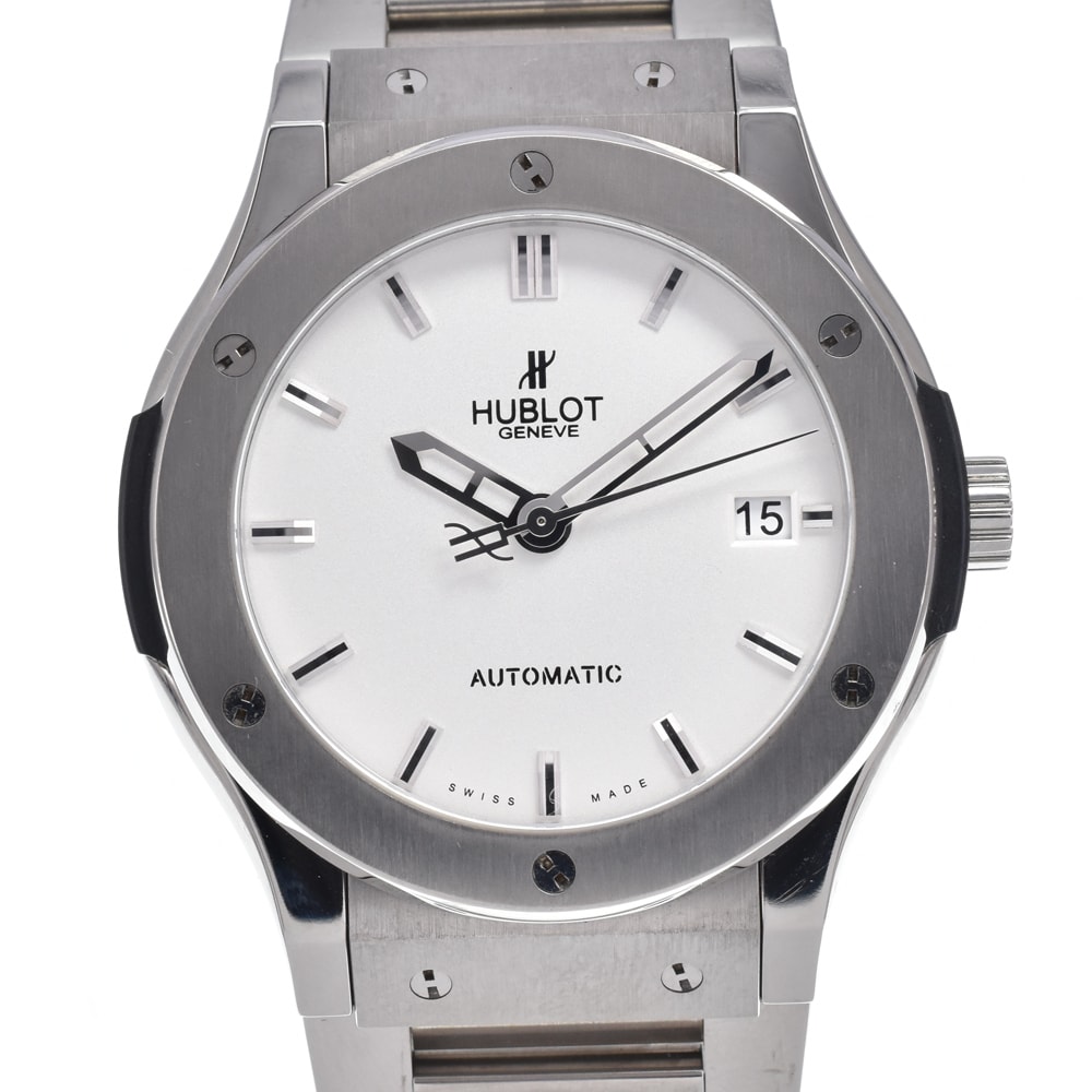ウブロ HUBLOT 511.NX.2610.NX クラシック フュージョン シルバー 自動巻き メンズ 美品 腕時計 N#151239