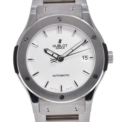 ウブロ HUBLOT 511.NX.2610.NX クラシック フュージョン シルバー 自動巻き メンズ 美品 腕時計 N#151239