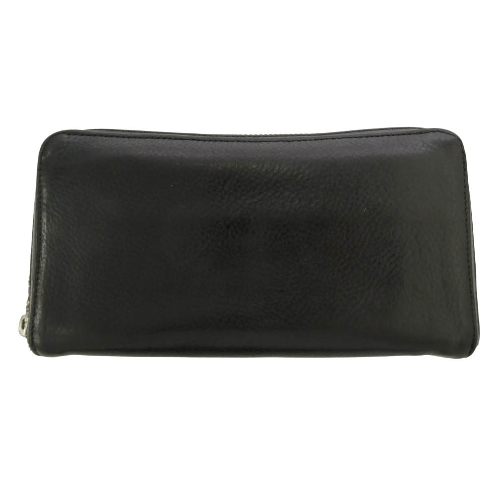 CHROME HEARTS クロムハーツ(原本無) インボイス付属 REC F ZIP プレーン ラウンドジップ レザーウォレット 長財布 ブラック系【中古】