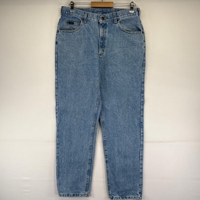 古着 90's/90年代 リー Lee USA製 デニム パンツ テーパード ジーパンデニム 5ポケット ジッパーフライ W36×L30 ブルー系 メンズ