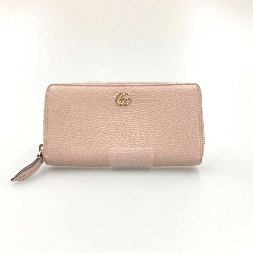 〇〇GUCCI グッチ GGマーモント ジップアラウンドウォレット 長財布 456117 496334 ピンク