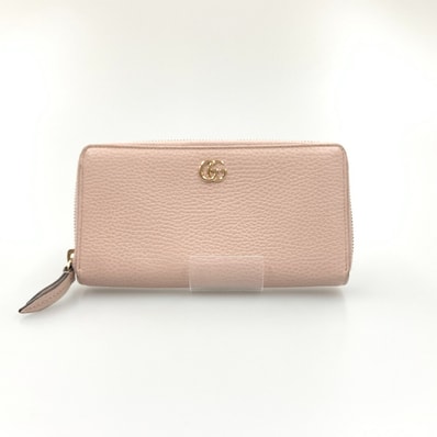 〇〇GUCCI グッチ GGマーモント ジップアラウンドウォレット 長財布 456117 496334 ピンク