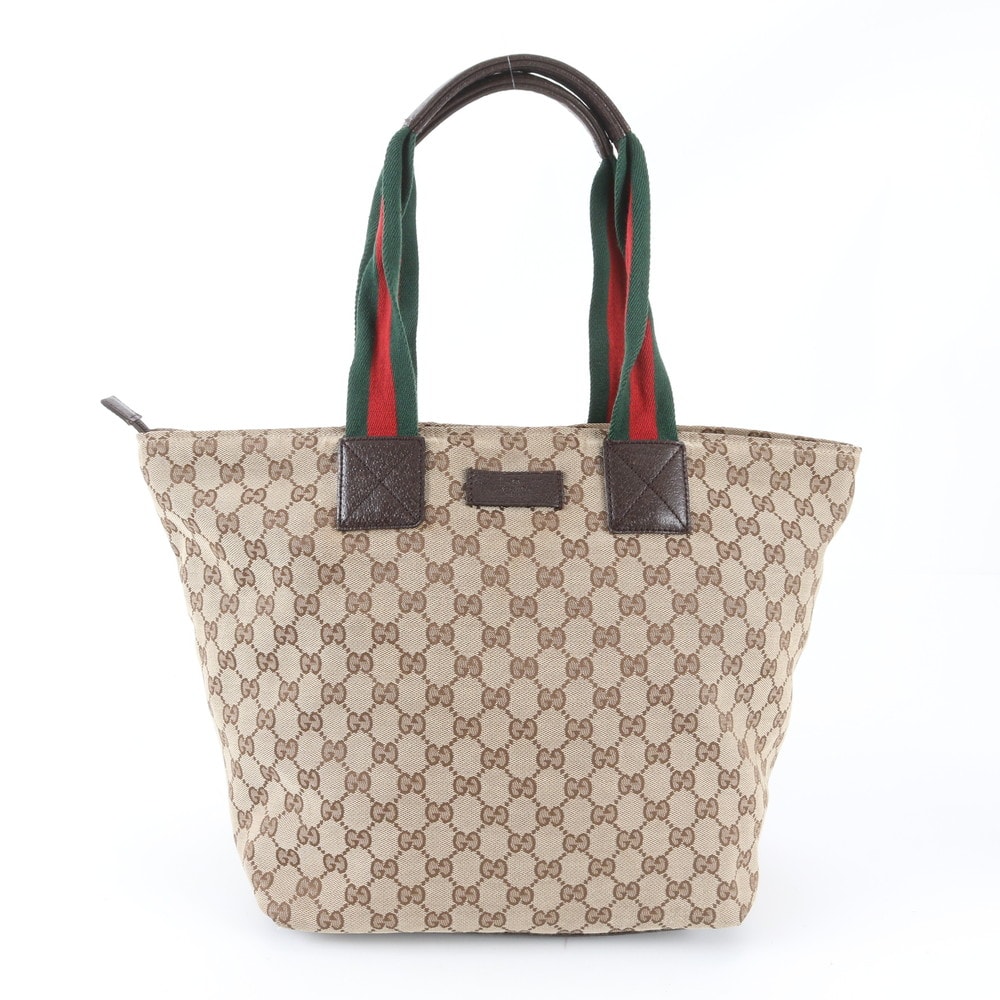B (目立った傷や汚れなし)】□美品 グッチ GGキャンバスシェリーライン