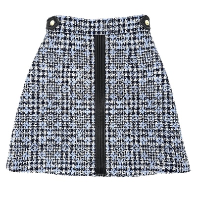 LOUIS VUITTON ルイヴィトン スカート ツイード アパレル 服 34 ネイビー 紺 ブルー 青 ゴールド金具 ウール レディース 秋 冬【中古品】