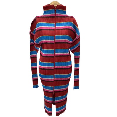ISSEY MIYAKE イッセイミヤケ PLEATS PLEASE ジップアップ ワンピース SIZE 3 PP14-JD823 マルチカラー