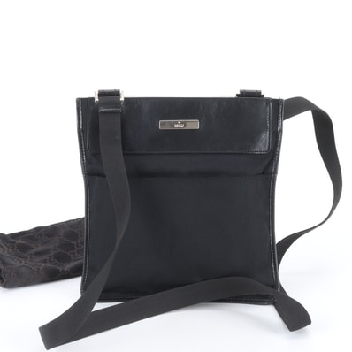 ■美品 グッチ019 0343 ショルダーバッグ レザー×ナイロン