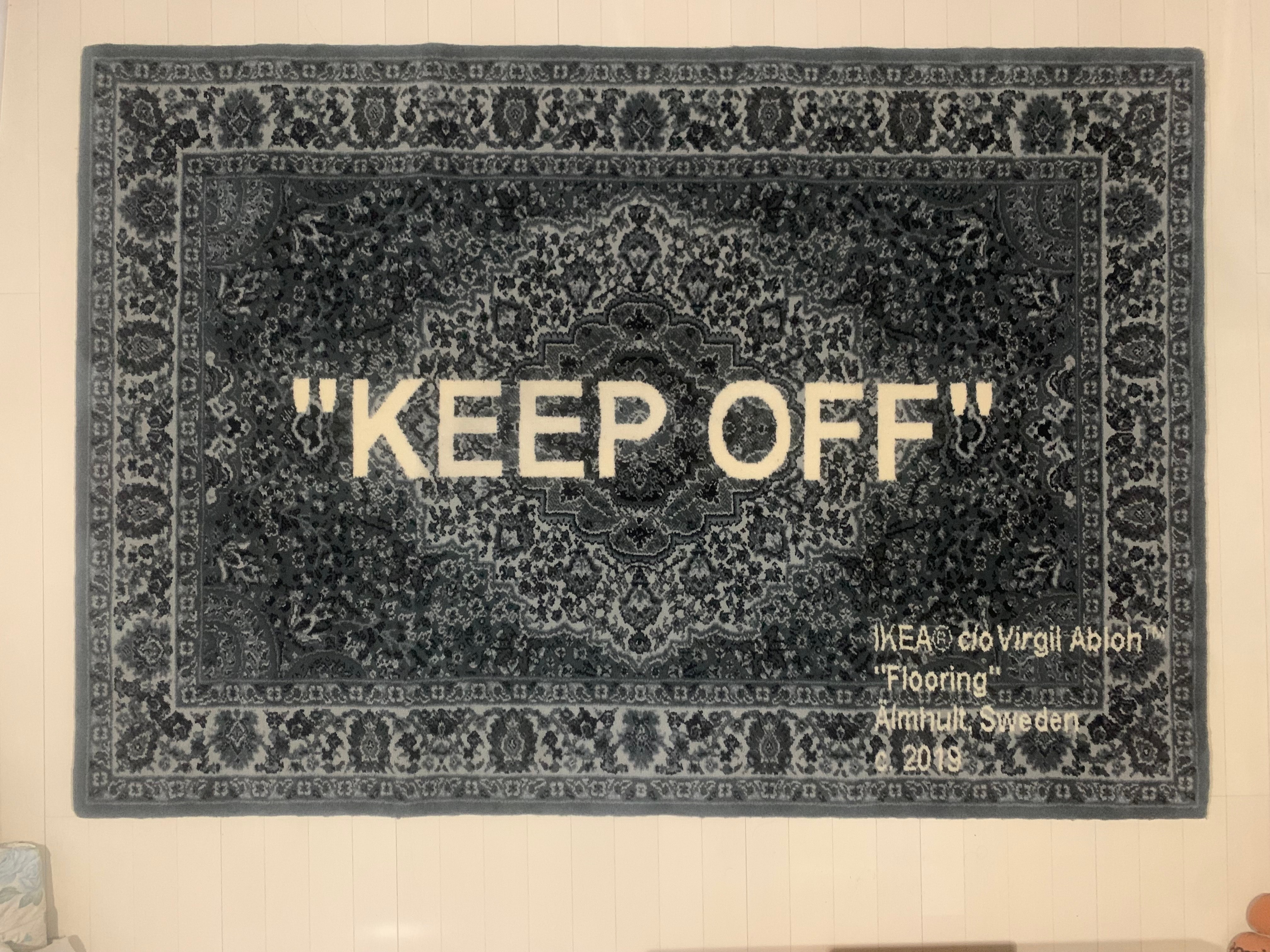 OFF-WHITE / IKEA "KEEP OFF" Rug 133x195 CM "Grey"