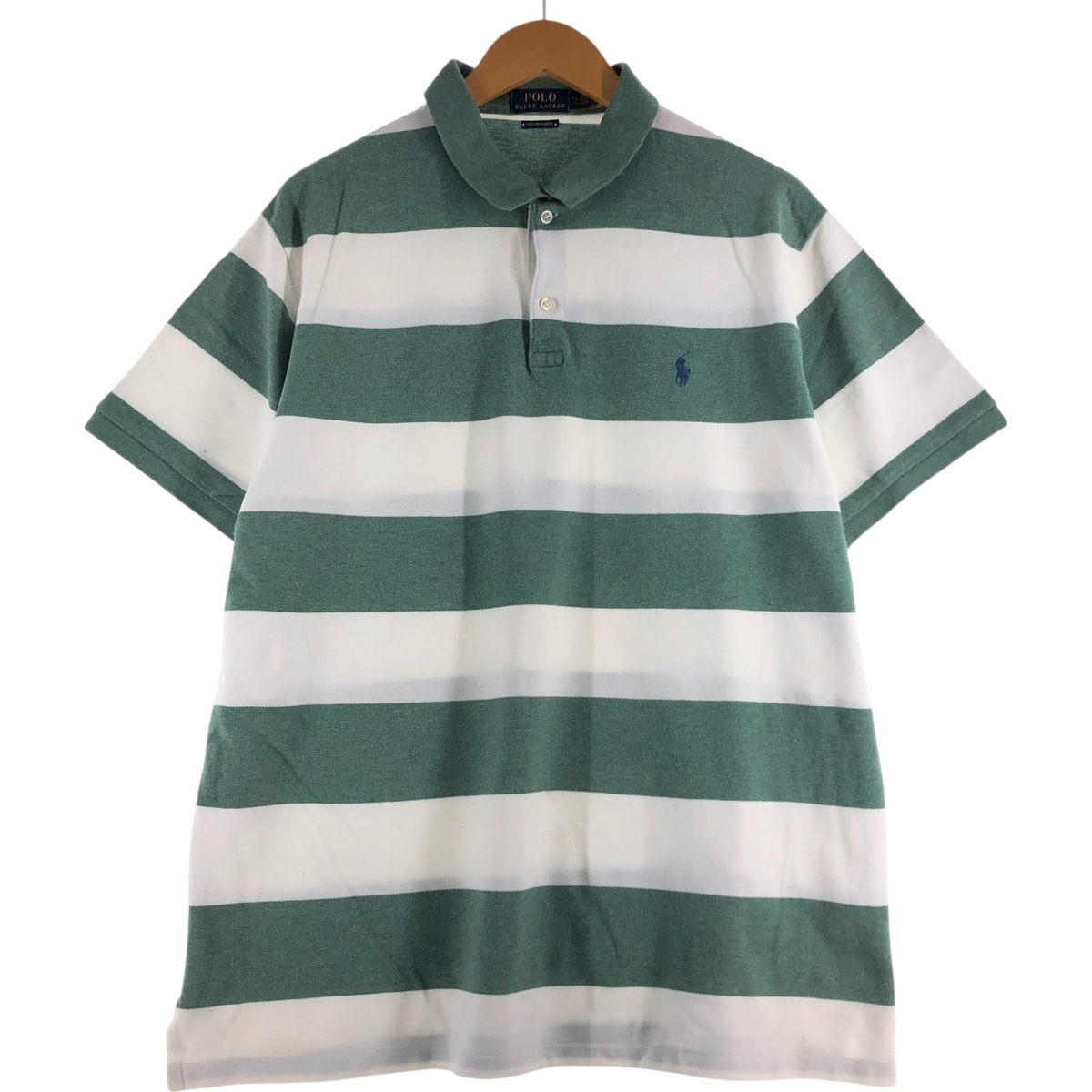 古着 ラルフローレン Ralph Lauren POLO RALPH LAUREN CUSTOM SLIM FIT 半袖 ボーダー ポロシャツ メンズL相当/eaa559658