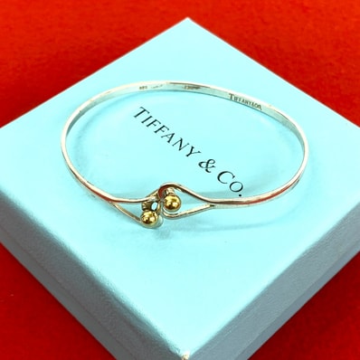TIFFANY&Co. ティファニー フック&アイ ハート バングル シルバー925 K18イエローゴールド バングル シルバー
86719