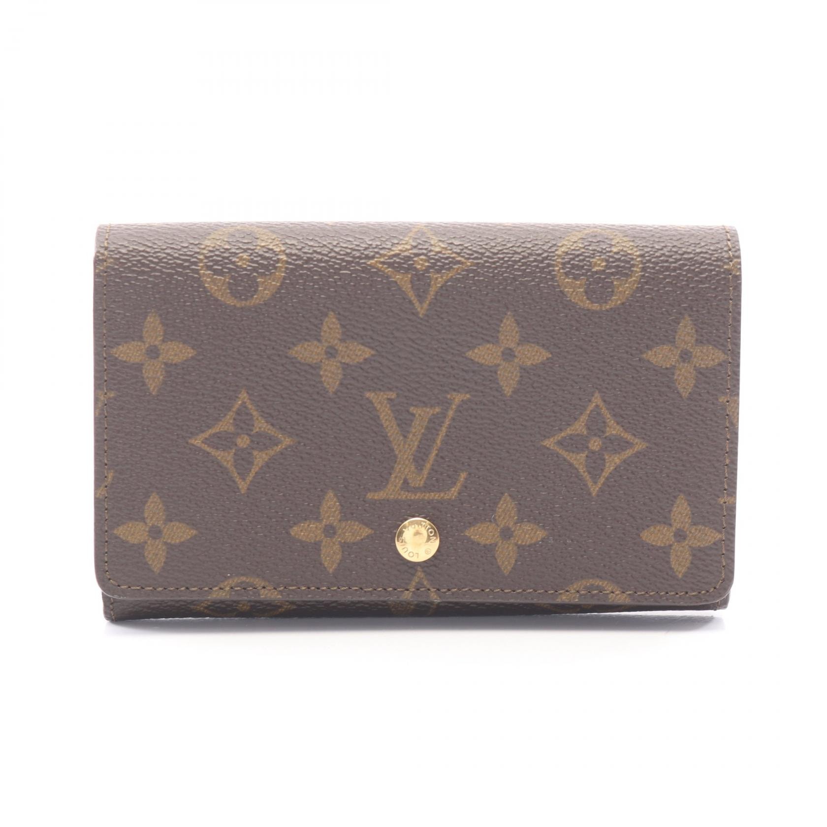 ルイ・ヴィトン LOUIS VUITTON ポルトモネ ビエ トレゾール モノグラム 二つ折り財布 財布 レザー PVC レディース ブラウン系 M61730 【中古】