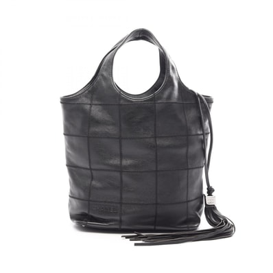 シャネル CHANEL チョコバー 巾着 フリンジ ハンドバッグ バッグ レザー レディース ブラック系 【中古】