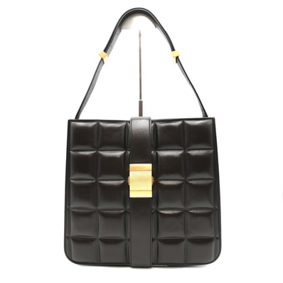 BOTTEGA VENETA(ボッテガヴェネタ)パデッド マリー ヴィンテージ ショルダーバッグ ダークブラウン レザー パデッドキルティング ゴールド金具 肩掛け レディース【中古】