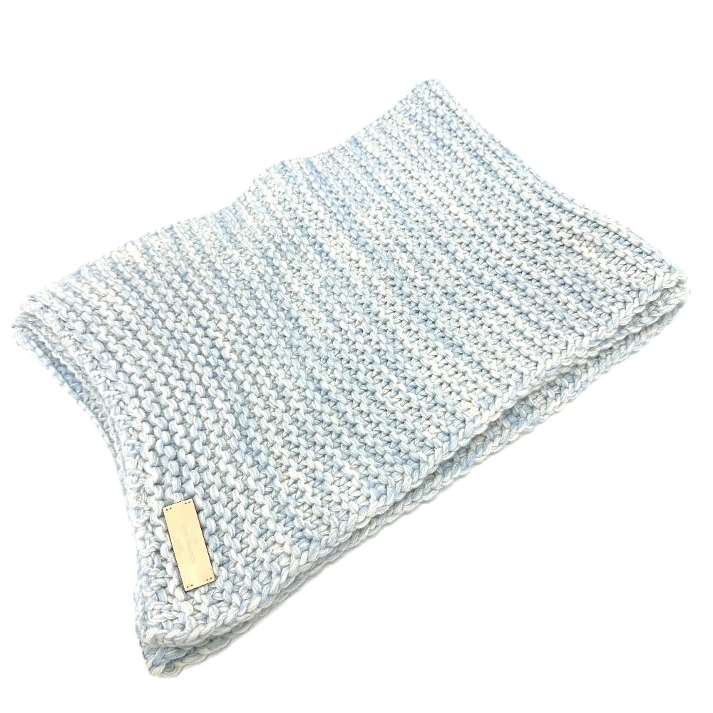 ルイヴィトン LOUIS VUITTON M70433 編み込み マフラー カシミヤ ブルー