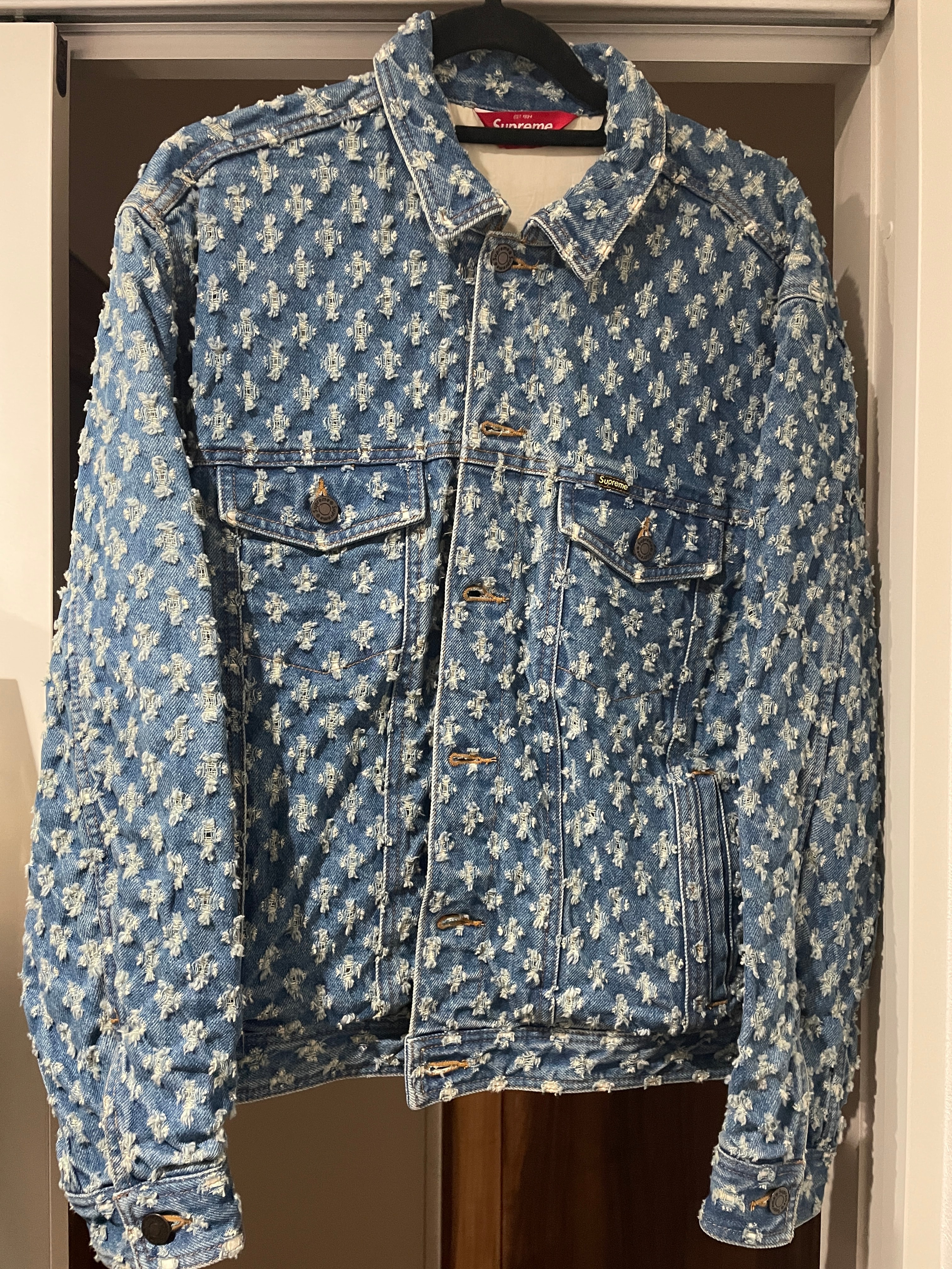 Supreme Hole Punch Denim Trucker Jacket "Blue"
