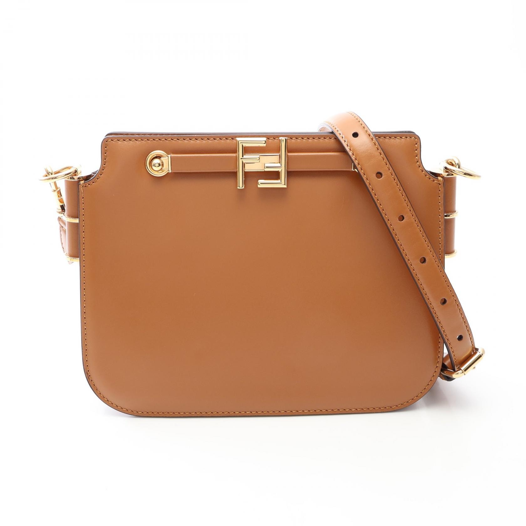 フェンディ FENDI TOUCH スモール ショルダーバッグ バッグ レザー レディース ブラウン系 8BT349 【中古】