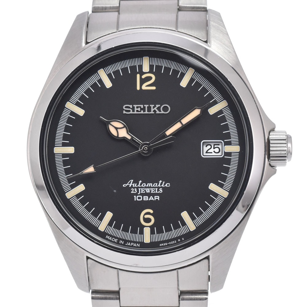 セイコー SEIKO SZSB006/4R35-02R0 TiCTAC 35周年記念コラボレーション デイト ブラック 自動巻き メンズ 良品 腕時計 M#150939