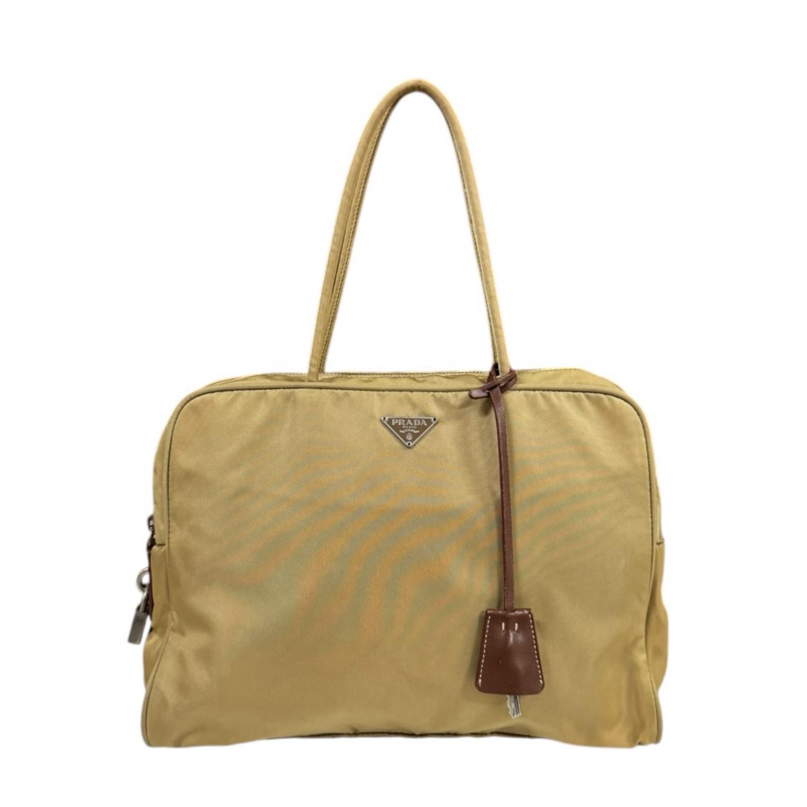 プラダ ハンドバッグ ナイロン BN0531 ベージュ レディース PRADA  中古