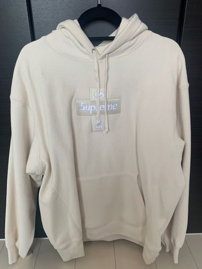 Supreme Cross Box Logo Hooded Sweatshirt "Natural"