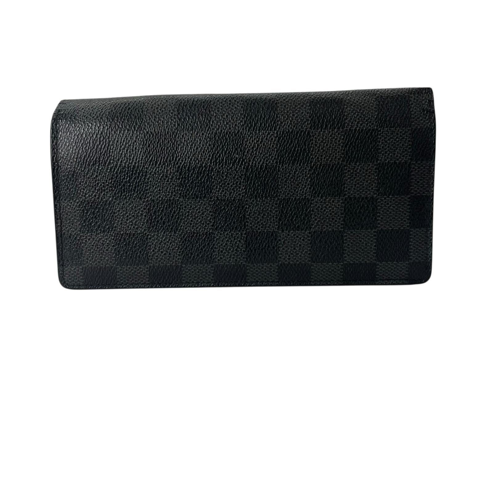 LOUIS VUITTON ルイ・ヴィトン ポルトフォイユ・ブラザ N62665 長財布 レザー ブラック メンズ【中古】