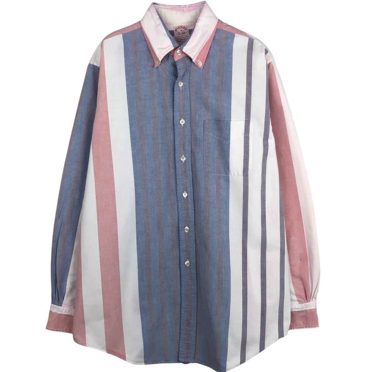 古着 ブルックスブラザーズ Brooks Brothers Est.1818 マルチストライプ 長袖 ボタンダウンストライプシャツ USA製 メンズM相当/eaa625149