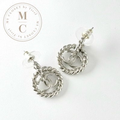 シャネル CHANEL ピアス イヤリング シルバー ココマーク サークル
